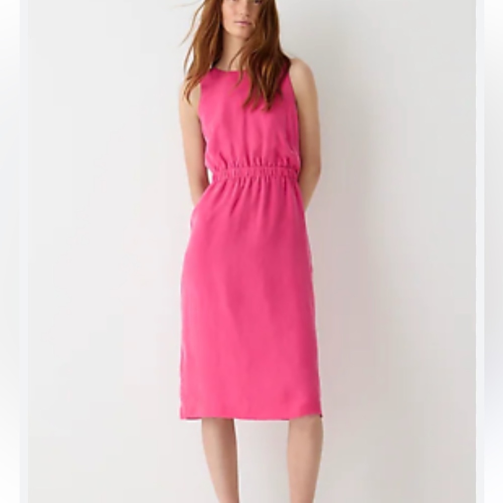 NWT J. Crew Cinched-waist cupro midi dress size M
